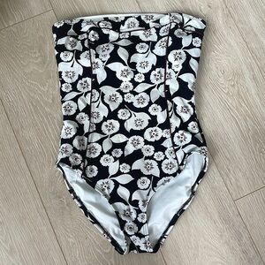 Kate Spade Vintage One Piece Strapless Swimsuit Cruise Floral Size L